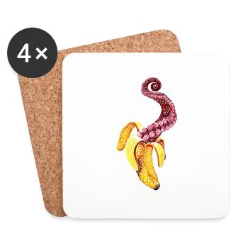 Swirly Mutant Banana - Coasters (set of 4) - white - Front