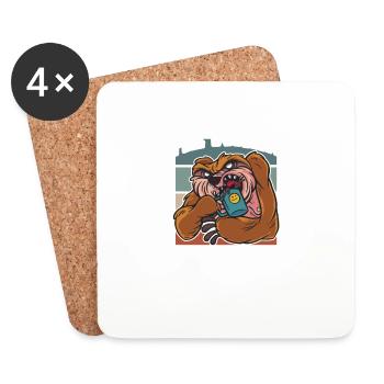 Kaffee Espresso Capuccino Büro lustiges Geschenk - Untersetzer (4er-Set) - Weiß - Vorne