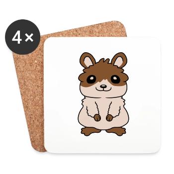 Kleiner lieber süßer Hamster - Untersetzer (4er-Set) - Weiß - Vorne