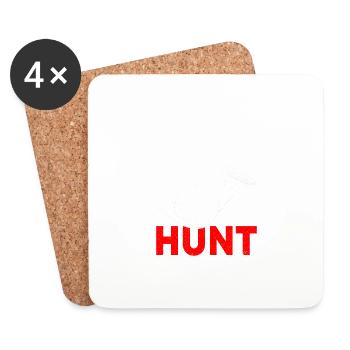 Jagdhorn Jäger Musik gruppen design - Untersetzer (4er-Set) - Weiß - Vorne