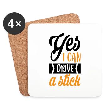 Yes i can drive a Stick - Untersetzer (4er-Set) - Weiß - Vorne