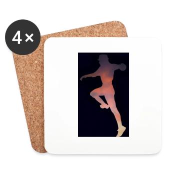 Chute de handball - Dessous de verre (lot de 4) - blanc - Devant