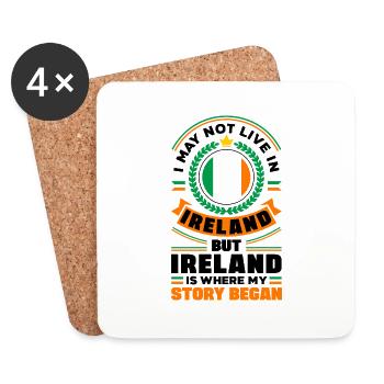 Ireland Irish Ireland Flag Ireland National Animal - Coasters (set of 4) - white - Front