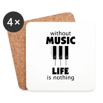 Ohne Musik ist das Leben nichts - Untersetzer (4er-Set) - Weiß - Vorne