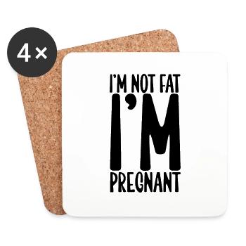 I'm Not Fat I'm Pregnant 2 - Untersetzer (4er-Set) - Weiß - Vorne