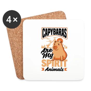 Capybara rongeur Capybaras sont mes animaux spirituels - Dessous de verre (lot de 4) - blanc - Devant