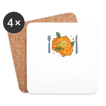 Sorry kann nicht muss Schnitzel essen - Untersetzer (4er-Set) - Weiß - Vorne