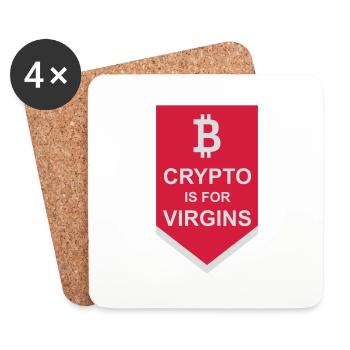 crypto is for virgins - Coasters (set of 4) - white - Front