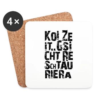 Gsicht reschtauriera - Untersetzer (4er-Set) - Weiß - Vorne