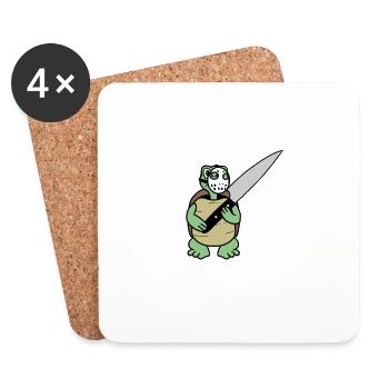 Killer Shildkröte- Jason Turtle - Untersetzer (4er-Set) - Weiß - Vorne