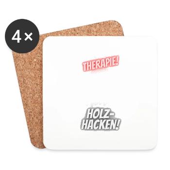 Holzfäller-Holz machen - Untersetzer (4er-Set) - Weiß - Vorne