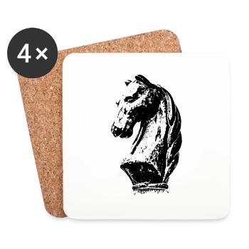 Horse, Chess & Springer - Coasters (set of 4) - white - Front