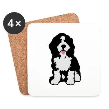 Bernedoodle - Coasters (set of 4) - white - Front