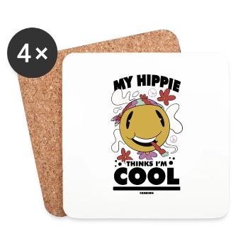 funny hippie - Coasters (set of 4) - white - Front
