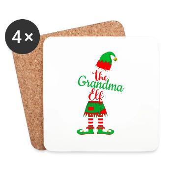 Christmas Grandma Elf - Untersetzer (4er-Set) - Weiß - Vorne