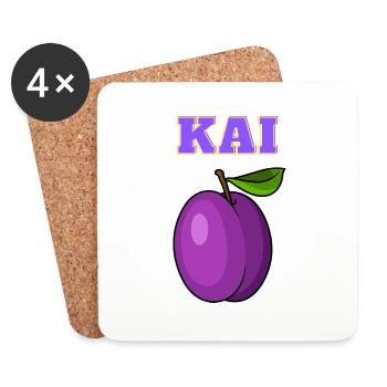 Kai Pflaume aka Ehrenpflaume - Coasters (set of 4) - white - Front