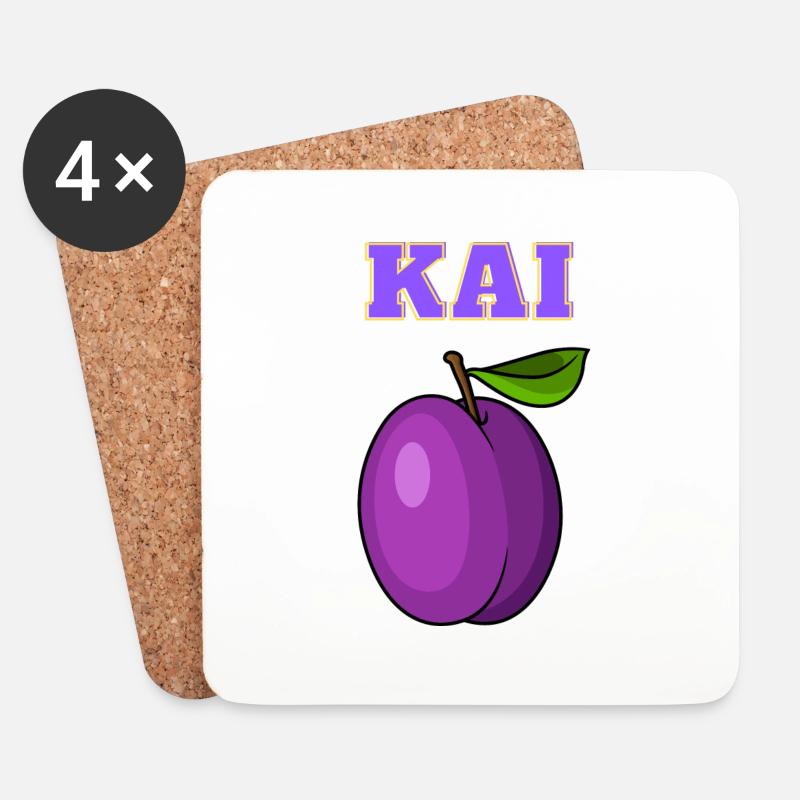 Kai Pflaume aka Ehrenpflaume - Untersetzer (4er-Set) - Weiß