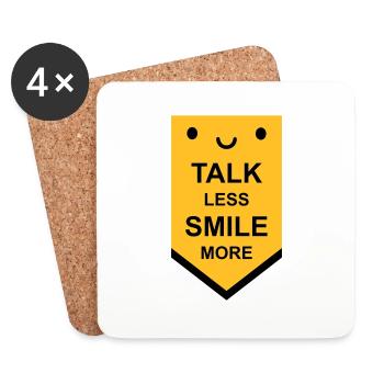 parler moins sourire plus - Dessous de verre (lot de 4) - blanc - Devant