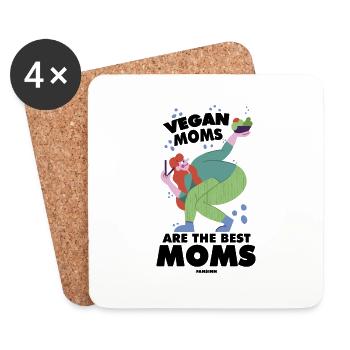 vegane Mama beste Mutter Muttertag - Untersetzer (4er-Set) - Weiß - Vorne