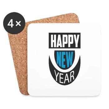 Happy New Year - Untersetzer (4er-Set) - Weiß - Vorne