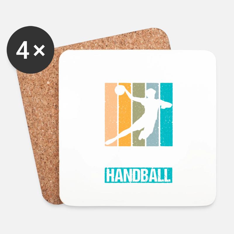 Echte Kerle spielen Handball - Untersetzer (4er-Set) - Weiß