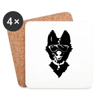 Hund Chien - Dessous de verre (lot de 4) - blanc - Devant