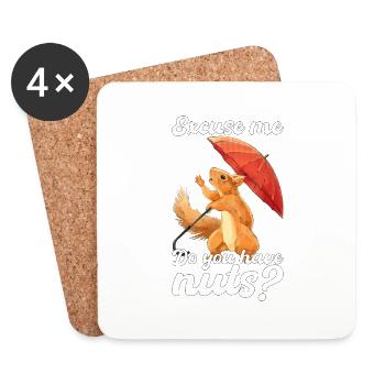 Squirrel Saying Squirrel Lovers Gift - Coasters (set of 4) - white - Front