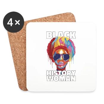 black history woman Geschenk - Untersetzer (4er-Set) - Weiß - Vorne