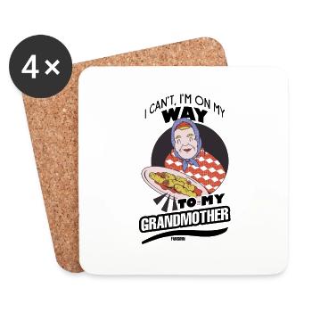 I Can't I'm On My Way To My Grandmother - Untersetzer (4er-Set) - Weiß - Vorne