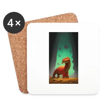 Creepy Horror Comic Alien on a strange planet land - Coasters (set of 4) - white - Front