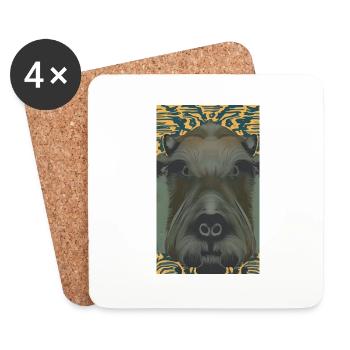 Portrait comique d’un capybara - Dessous de verre (lot de 4) - blanc - Devant