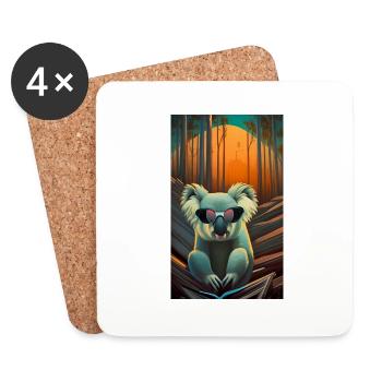 Zeichnung eines kühlen Koalas mit Sonnenbrille - Untersetzer (4er-Set) - Weiß - Vorne