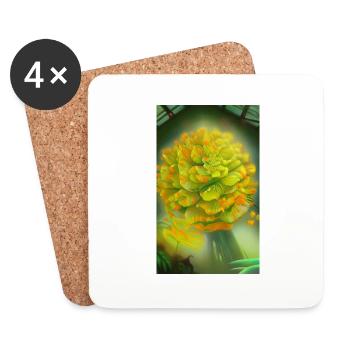 Blooming fantasy alien flower on a strange planet - Coasters (set of 4) - white - Front