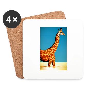 Cool Dessin Comique Girafe Girafe - Dessous de verre (lot de 4) - blanc - Devant