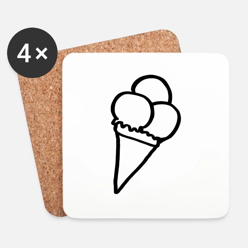 Eiscreme - Untersetzer (4er-Set) - Weiß