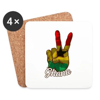 Ghana Ghanaer Flagge Stolz Stern Liebe I Geschenk - Untersetzer (4er-Set) - Weiß - Vorne