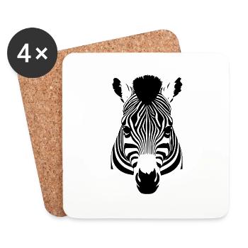 Fun Zebra Cartoon lustig Natur Tier Safari 17 - Untersetzer (4er-Set) - Weiß - Vorne