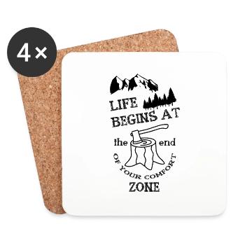 Adventure Travel Hiking Mountain - Coasters (set of 4) - white - Front
