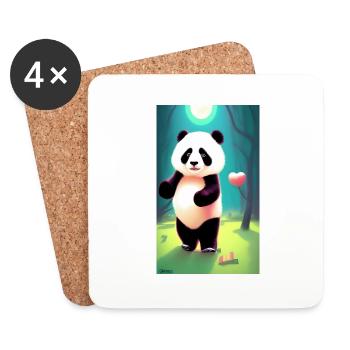 Panda cooles Porträt Zeichnung Nahaufnahme cool süß - Untersetzer (4er-Set) - Weiß - Vorne