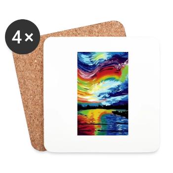 Regenbogen Horizont - Untersetzer (4er-Set) - Weiß - Vorne