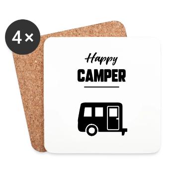 Happy camper - Coasters (set of 4) - white - Front
