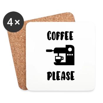 Kaffee bitte - Untersetzer (4er-Set) - Weiß - Vorne