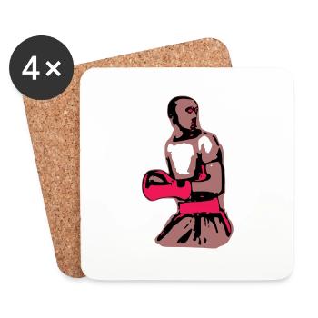 Ako Le boxeur - Dessous de verre (lot de 4) - blanc - Devant