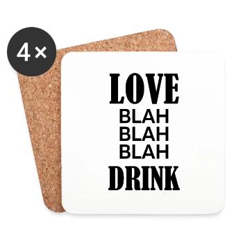 Love Blah Drink - Valentine's Day Funny Gift - Coasters (set of 4) - white - Front
