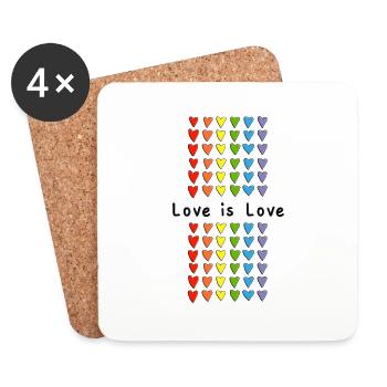 L’amour est l’amour - Dessous de verre (lot de 4) - blanc - Devant