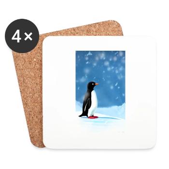 Süßer Pinguin im Schnee - Untersetzer (4er-Set) - Weiß - Vorne