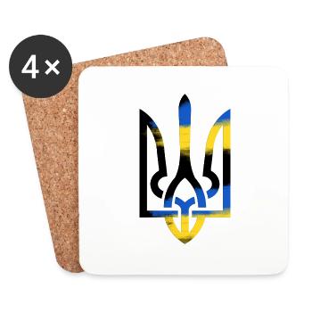Armoiries Ukraine par ahapix - Dessous de verre (lot de 4) - blanc - Devant