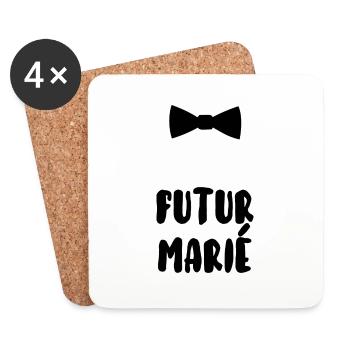 Futur marié - Dessous de verre (lot de 4) - blanc - Devant
