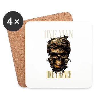One Man One Chance dark - Coasters (set of 4) - white - Front