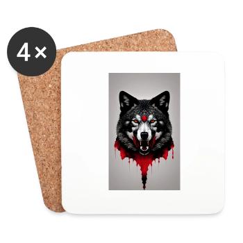 Gefährlicher Wolf - Untersetzer (4er-Set) - Weiß - Vorne
